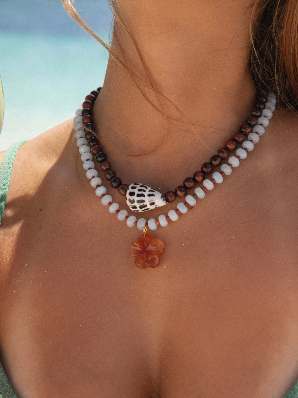 Malakai The Label Elce Beaded Necklace in Gold