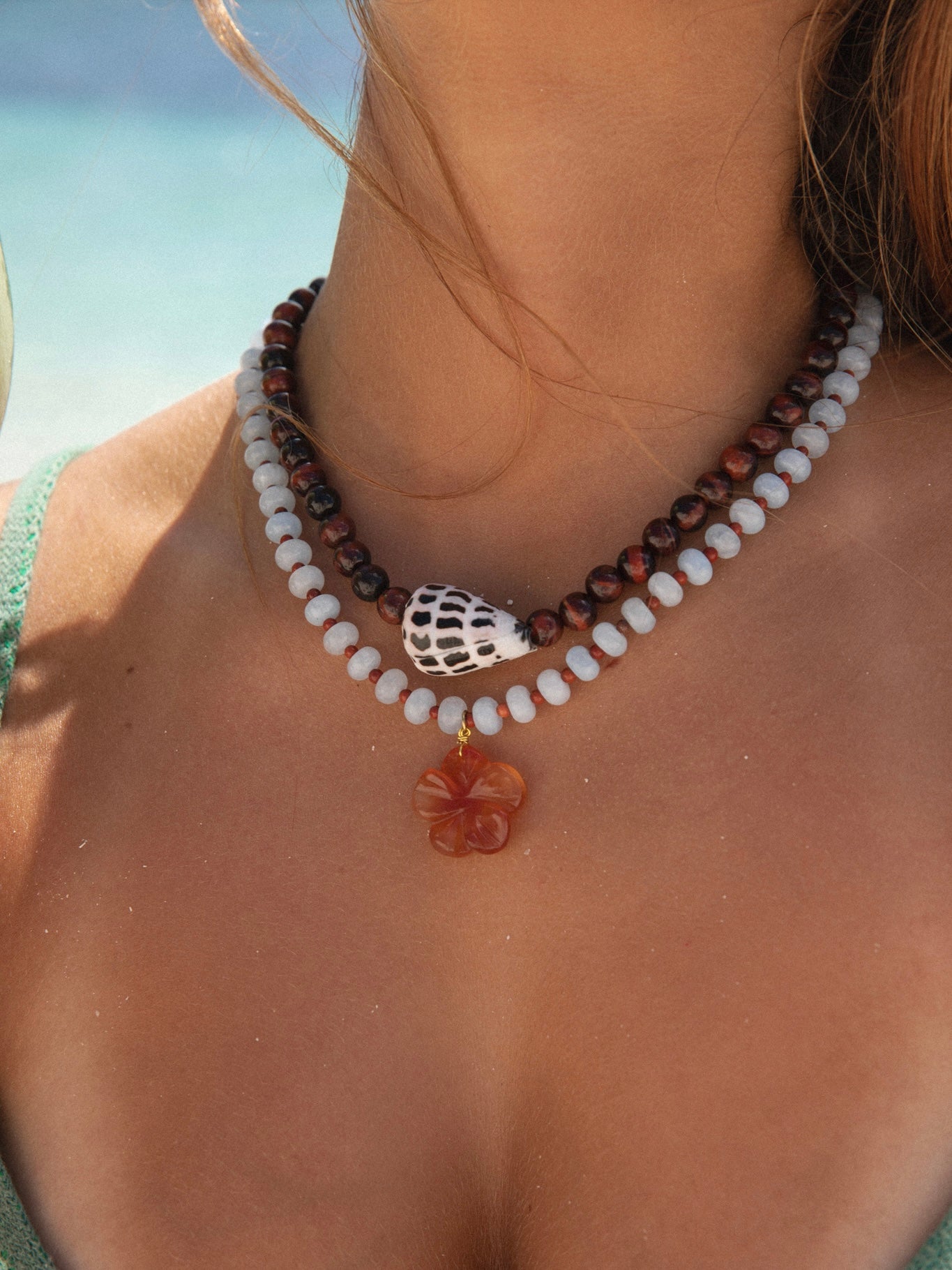 Malakai The Label Elce Beaded Necklace in Gold