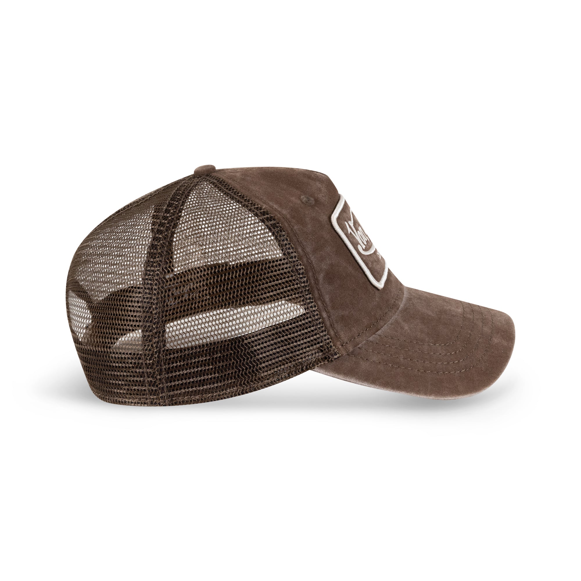 Von Dutch VD Originals Super Patch Trucker Hat Brown in Brown
