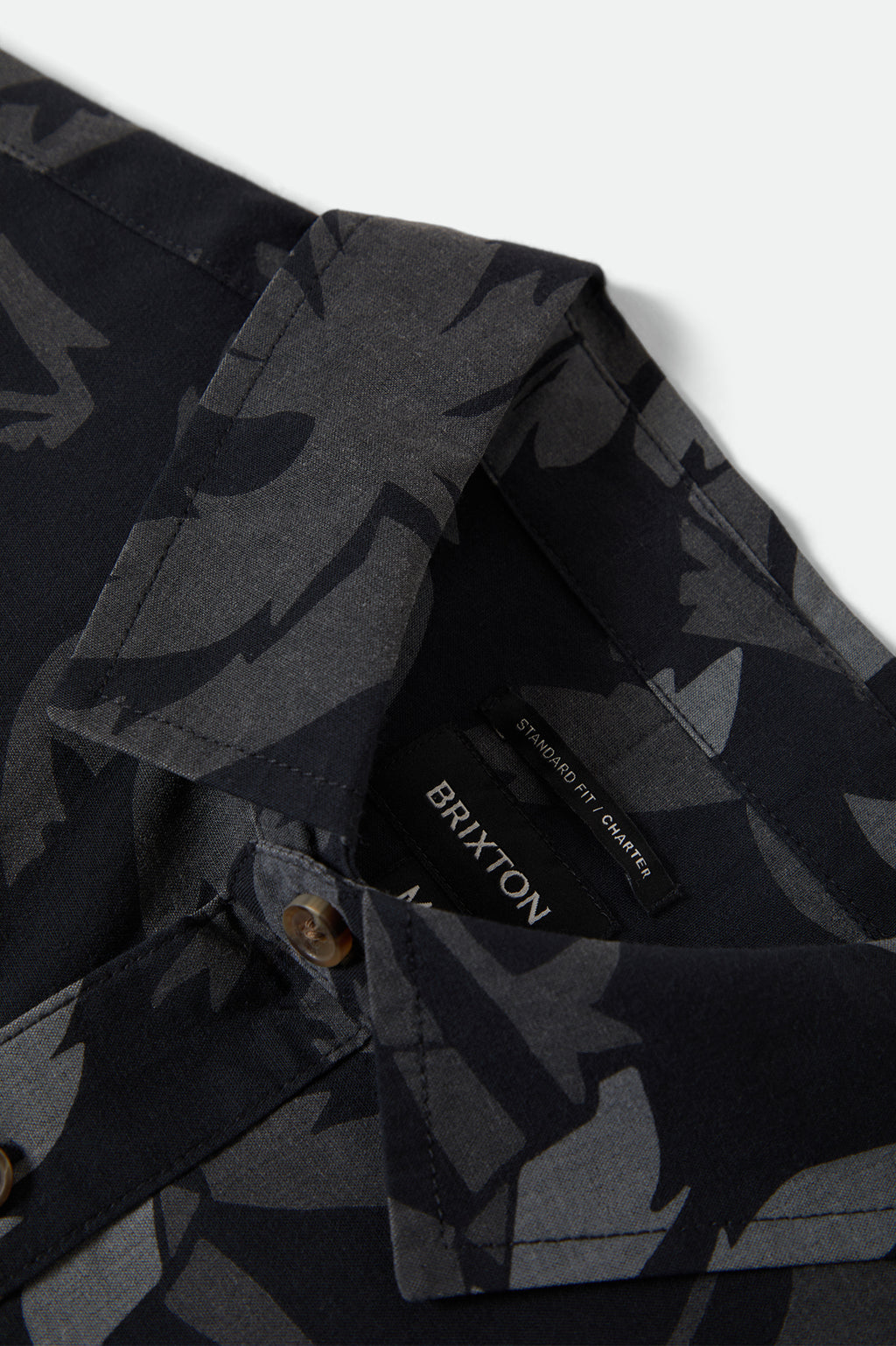 Brixton Charter Print S/S Wvn in BLACK/TROOPER/FUTURE GREY PALM