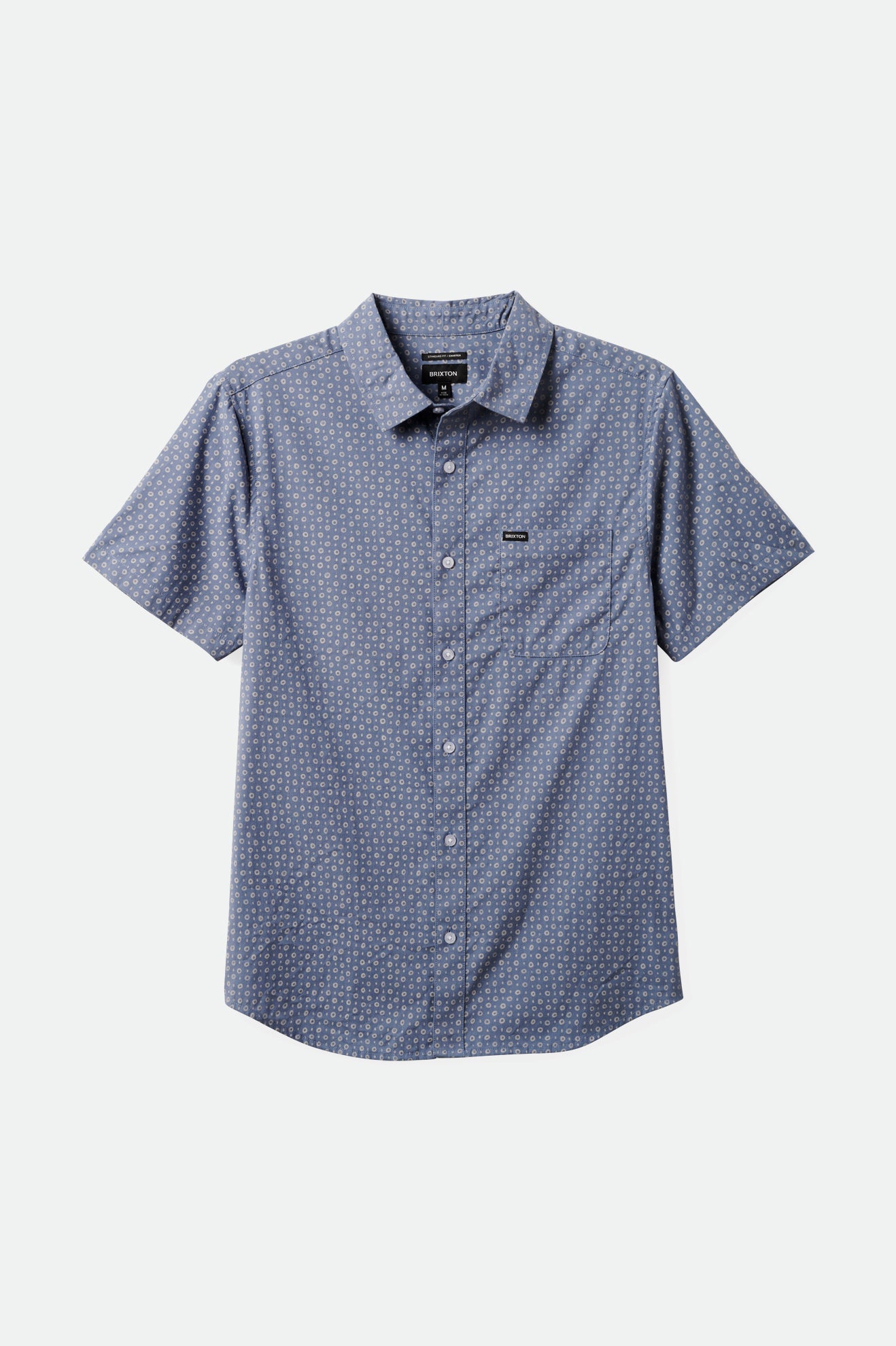 Brixton Charter Print S/S Wvn in FLINT STONE BLUE MICRO