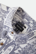 Brixton Charter Print S/S Wvn in NAVY/WHITE COLLAGE