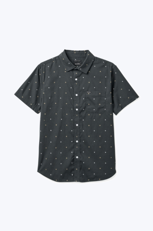 Brixton Charter Print S/S Wvn in WASHED BLACK PYRAMID