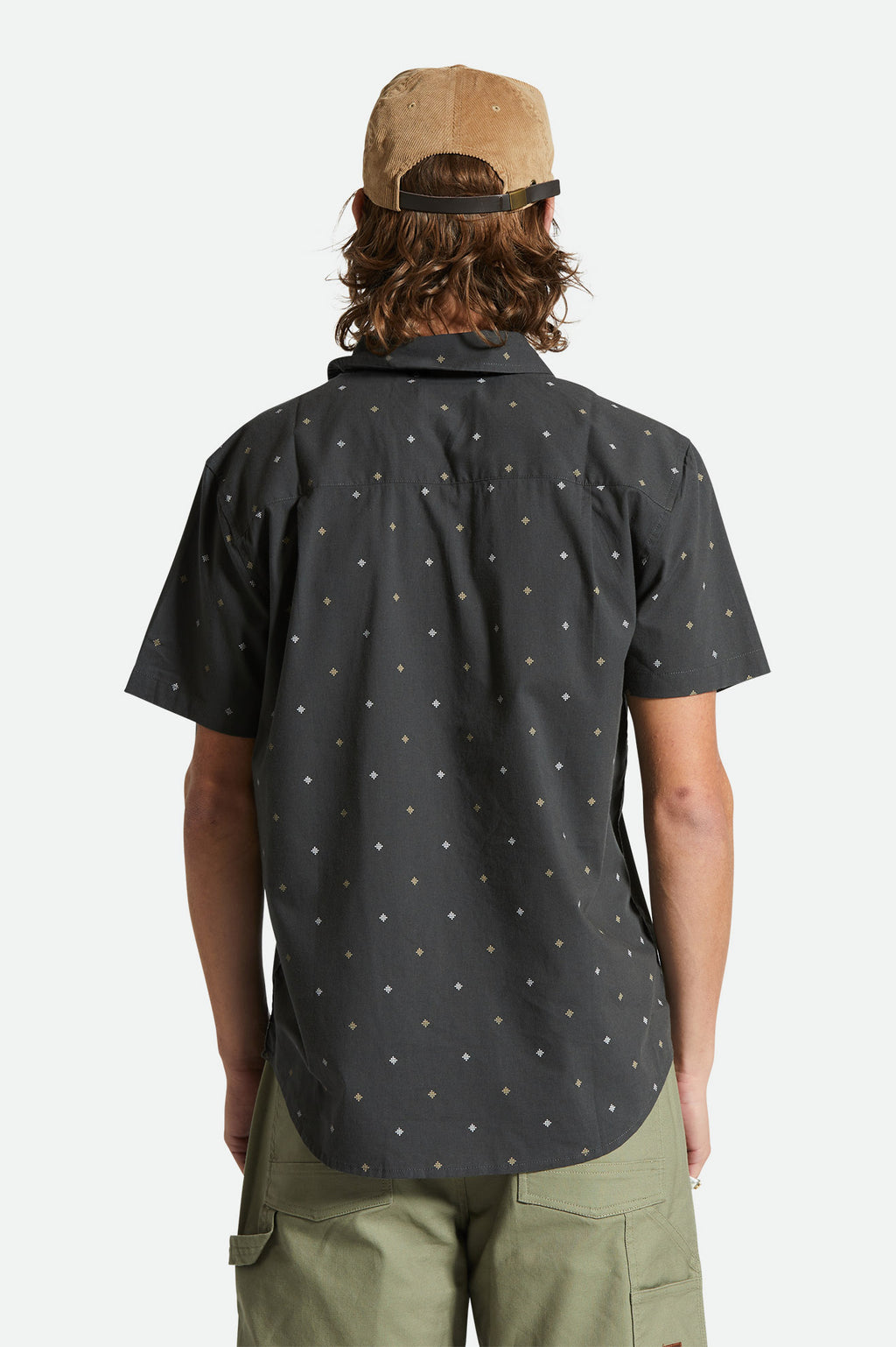 Brixton Charter Print S/S Wvn in WASHED BLACK PYRAMID