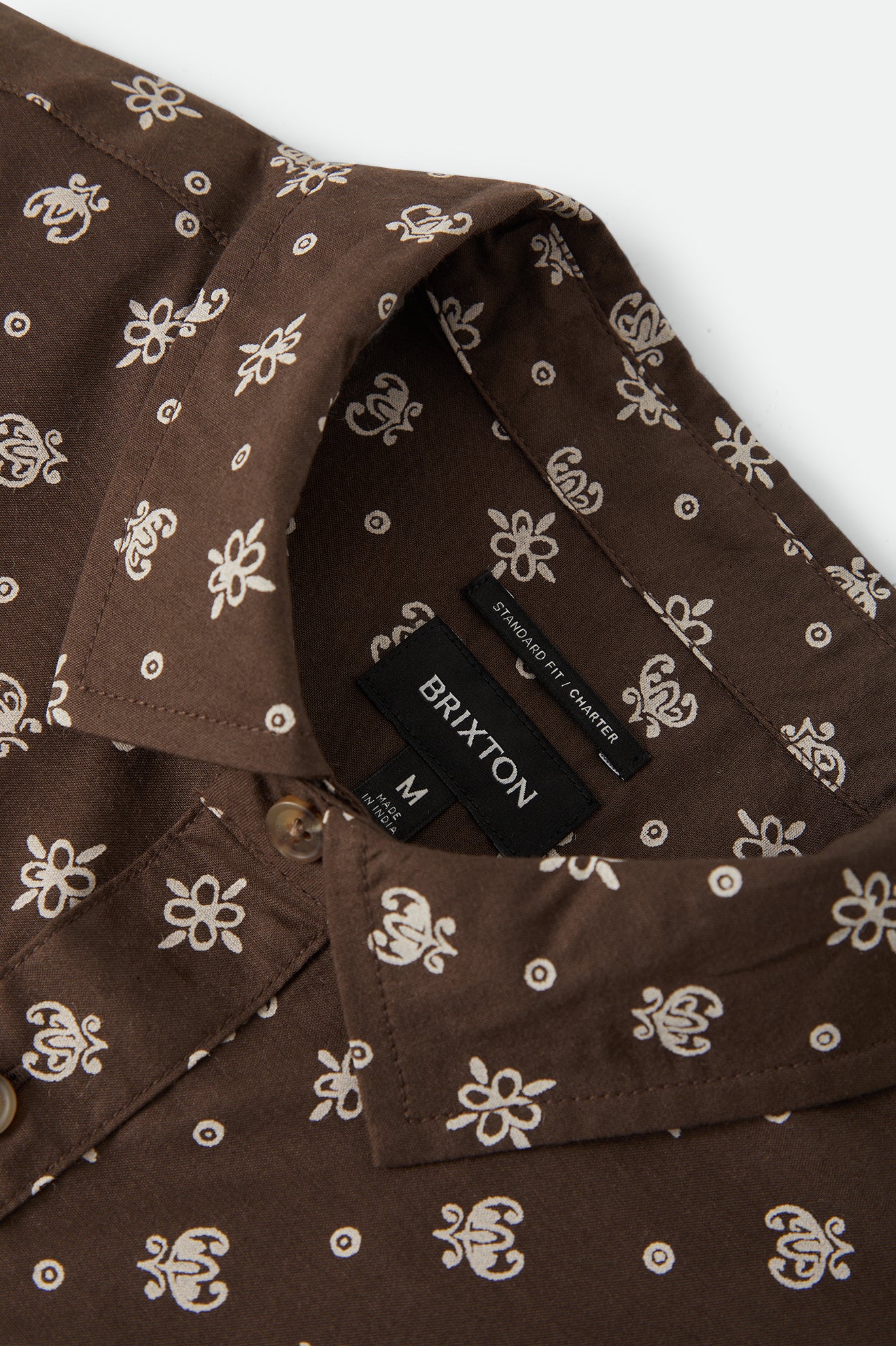 Brixton Charter Print S/S Wvn in WALNUT BROWN BANDANA
