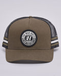 The Mad Hueys Checker Hueys | Twill Trucker in OLIVE