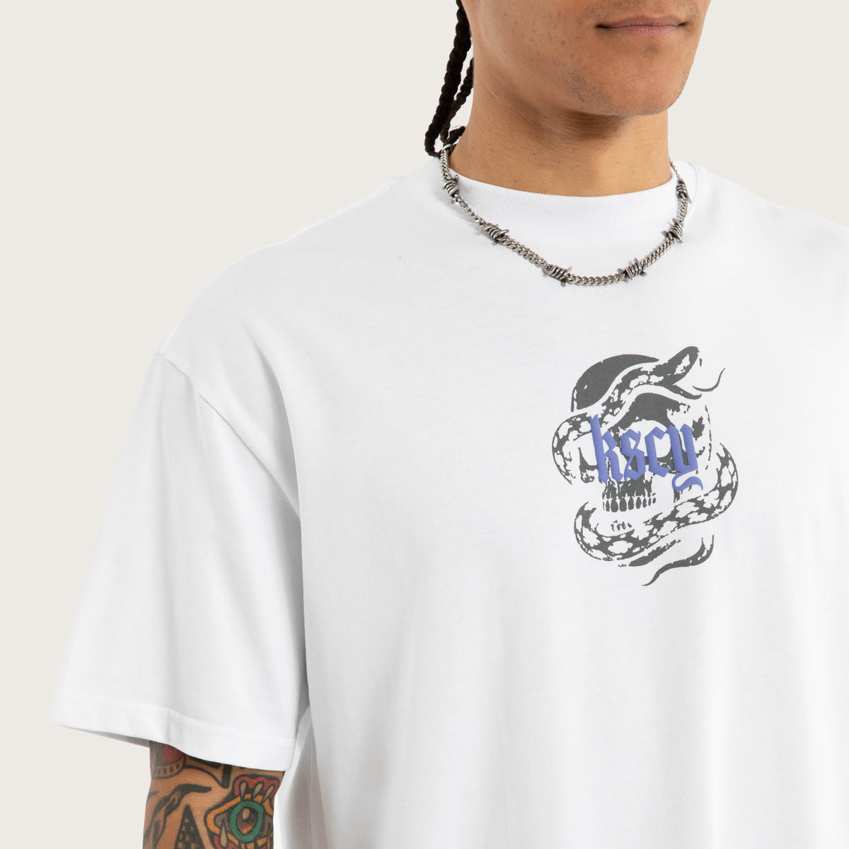 Kiss Chacey Anaconda Street Tee in Optical White