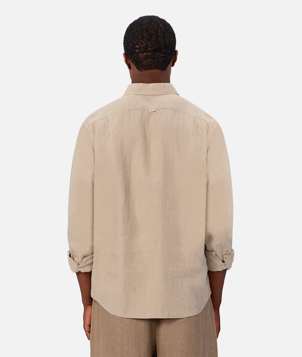 Industrie The St Martins Long Sleeve Linen Shirt - Denim in MOSS