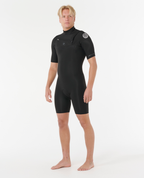Rip Curl Mens Dawn Patrol 2/2 Chest Zip Springsuit in Black