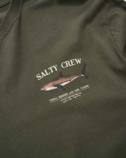 Salty Crew BRUCE LS TEE in DUSTY OLIVE