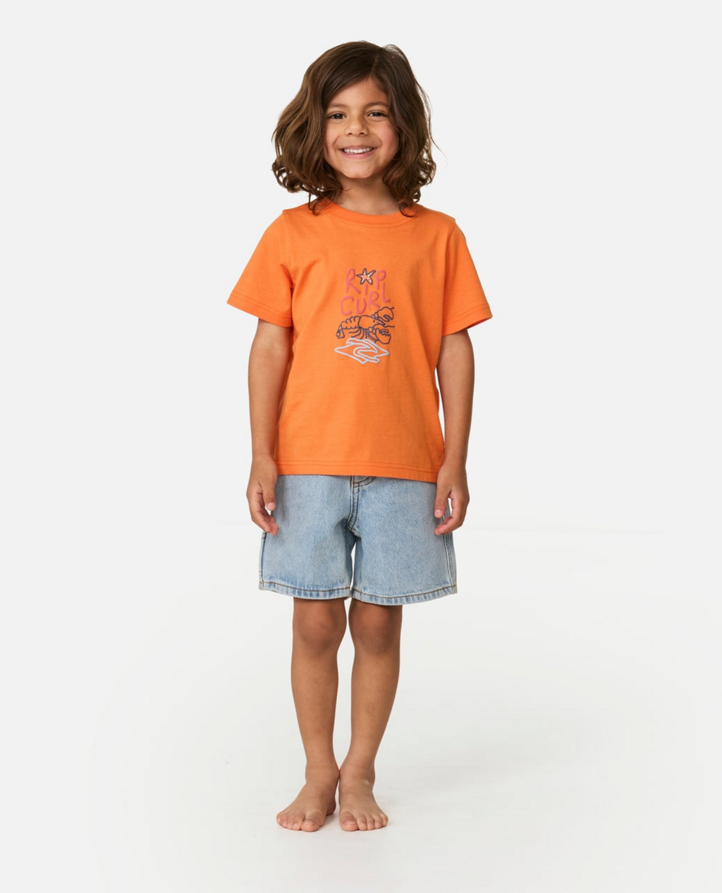 Rip Curl Ocean Party Logo Tee - Kids in Dusty Orange
