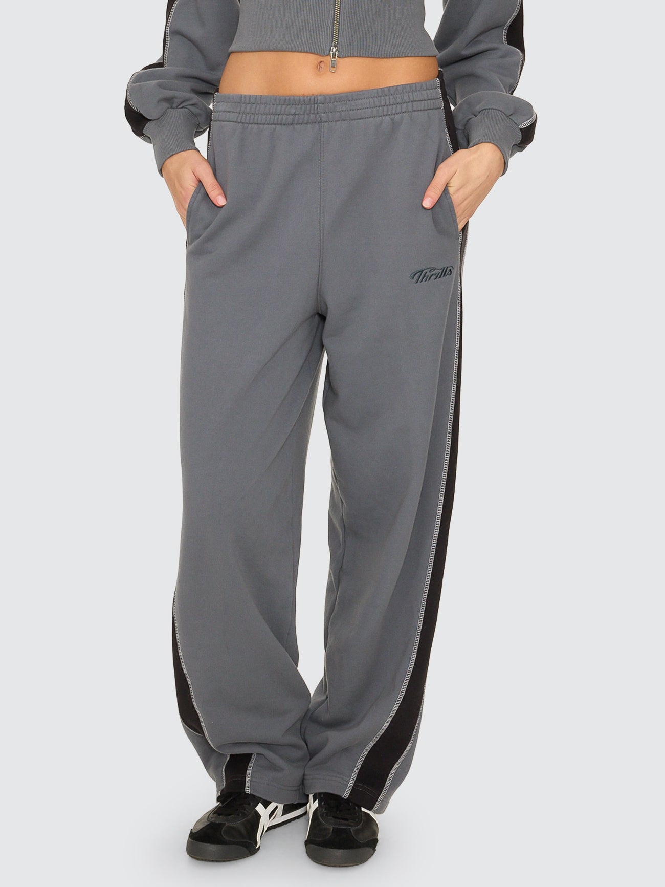 Thrills Co Division 011 Panelled Track Pant - Petrol in Petrol