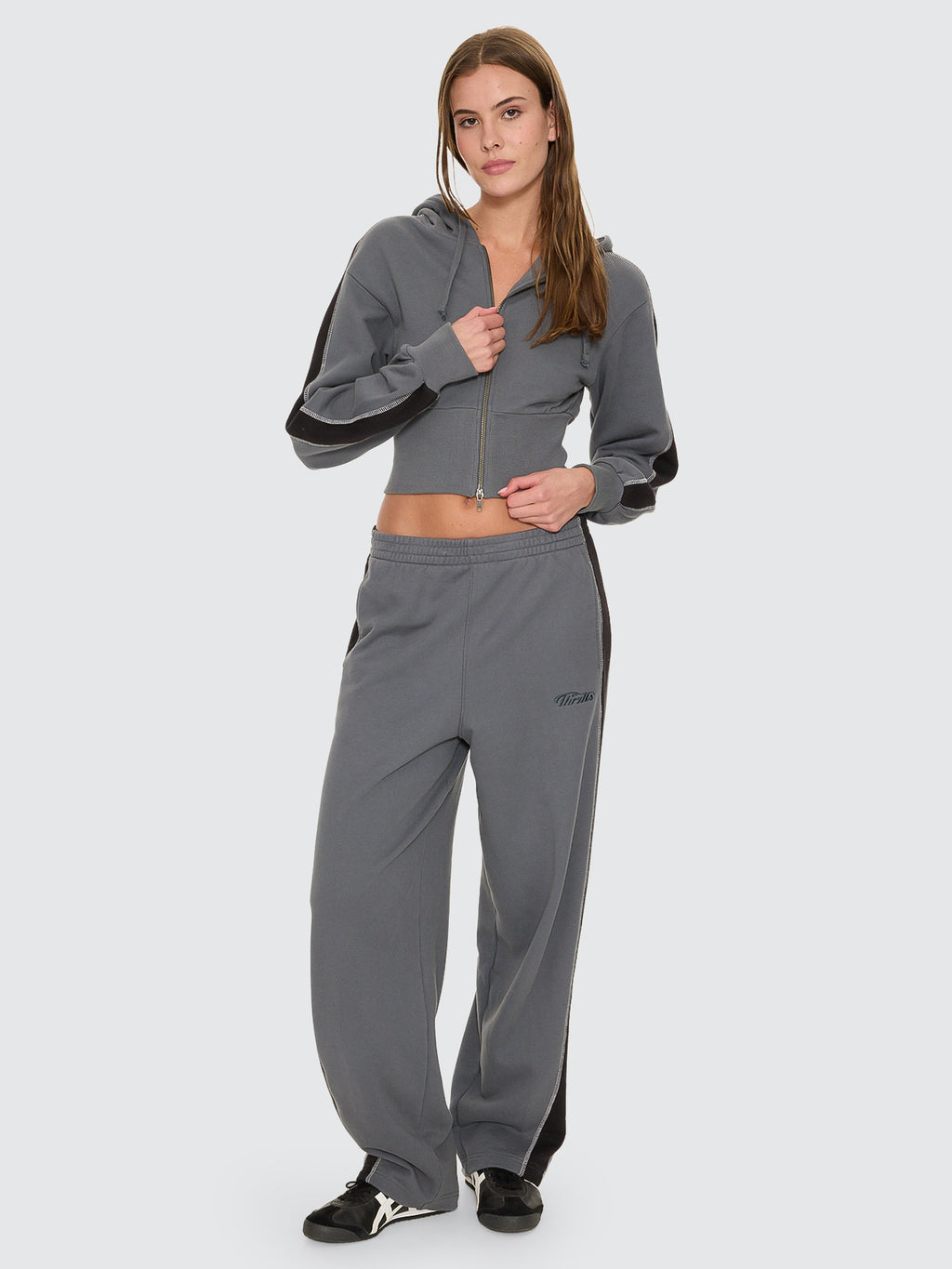 Thrills Co Division 011 Zip Hood Fleece - Petrol in Petrol