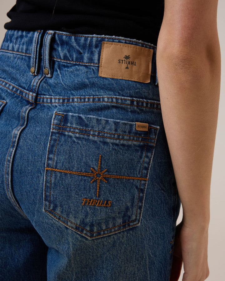 Thrills Dopamine Reagan Slouch Short - Vanish Mid Blue in Vanish Mid Blue