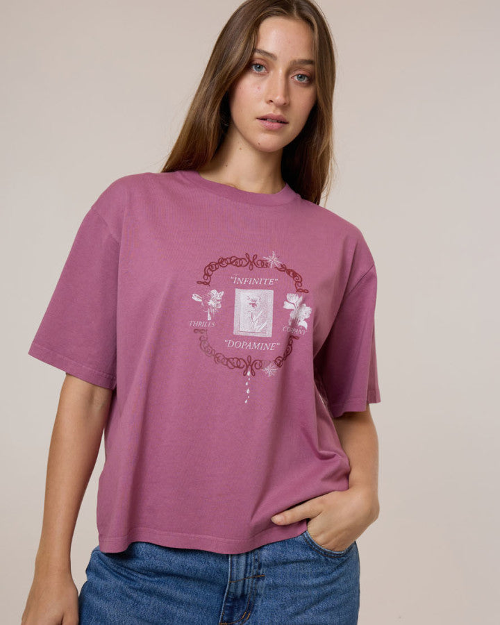 Thrills Dopamine Square Tee - Delta Berry in Delta Berry