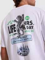 Thrills Co Drop Outs Merch Fit Tee - White in White