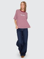 Thrills Co Primitive Stripe Square Tee - Sour Cherry Stripe in Sour Cherry Stripe