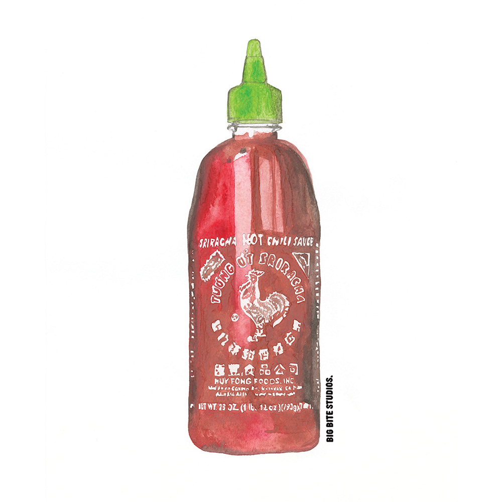 Big Bite Studios Sriracha Waterproof Sticker — By Big Bite Studios in Single
