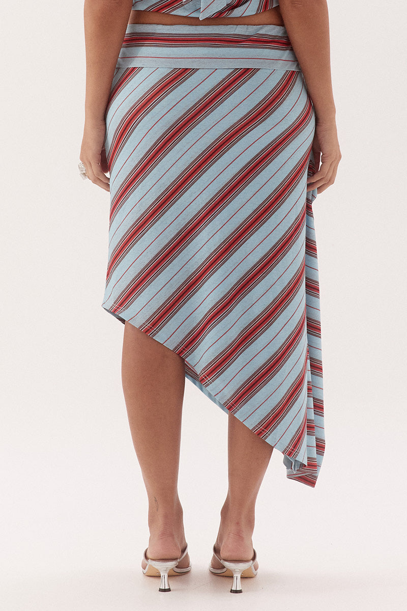 Sovere ZUMI STRIPE SKIRT - ZUMI STRIPE BLUE in Zumi Stripe Blue
