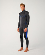 Rip Curl Mens Dawn Patrol 3/2 Chest Zip Wetsuit in Grey/Blue