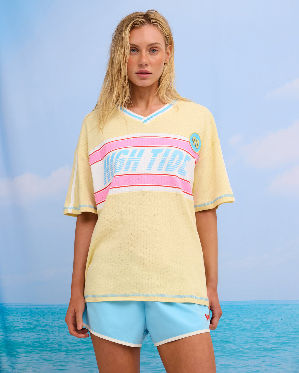 Roxy Womens High Tide Oversized T-Shirt in Lemon Drop