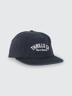 Thrills Co Hard Knocks College 5 Panel Cap - Black in Black