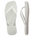 Havaianas Slim Square Solid White in Solid White