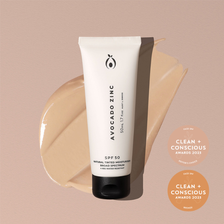 Avocado Zinc Spf 50 Natural Tinted Moisturiser in Light