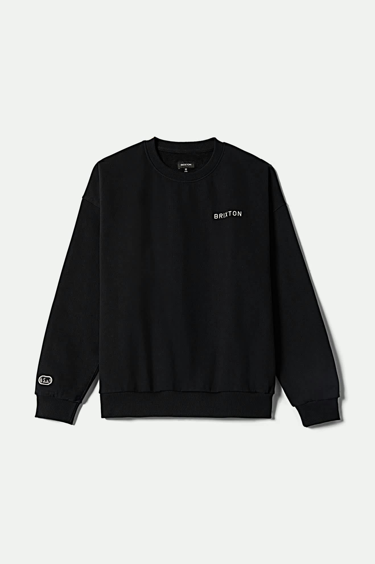 Brixton Embroidered Heavy Weight Crew in BLACK