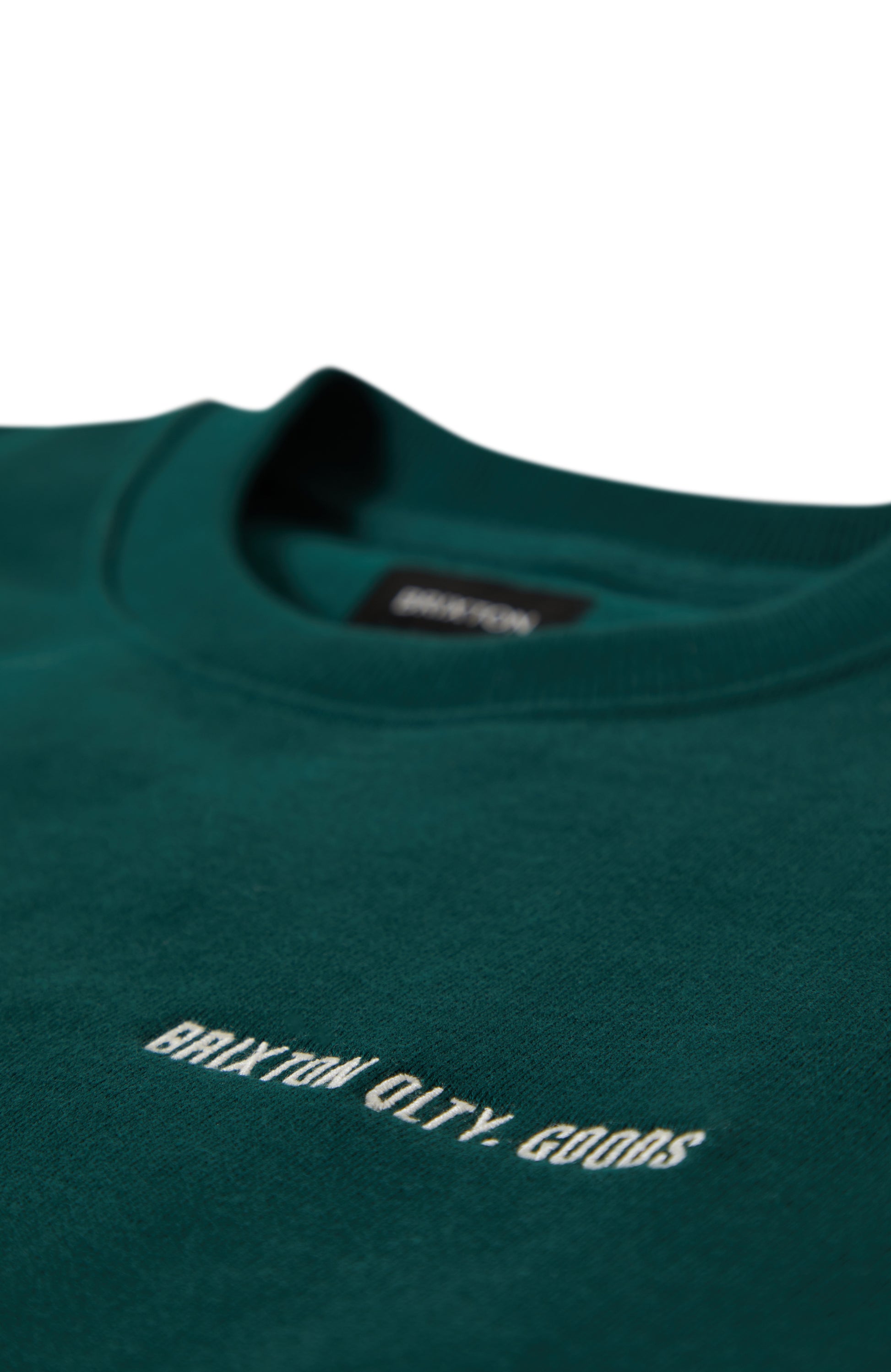 Brixton Embroidered Heavy Weight Crew in DEEP EMERALD