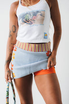 Spicy Dugong Knitted Hibiscus Skort in BABY BLUE in Single