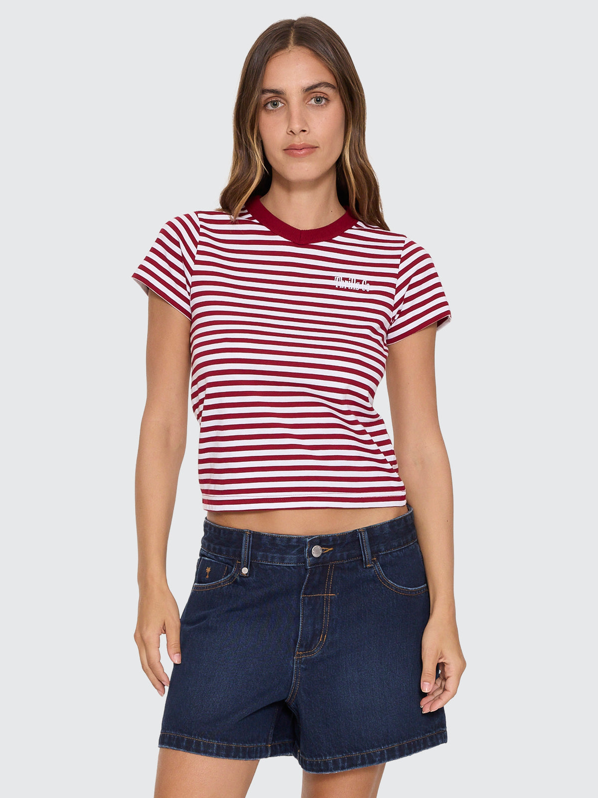 Thrills Co Primitive Stripe Boy Tee - Sour Cherry Stripe in Sour Cherry Stripe