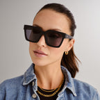 Le Specs WEEKEND RIOT MATTE BLACK in SMOKE MONO POLARIZED
