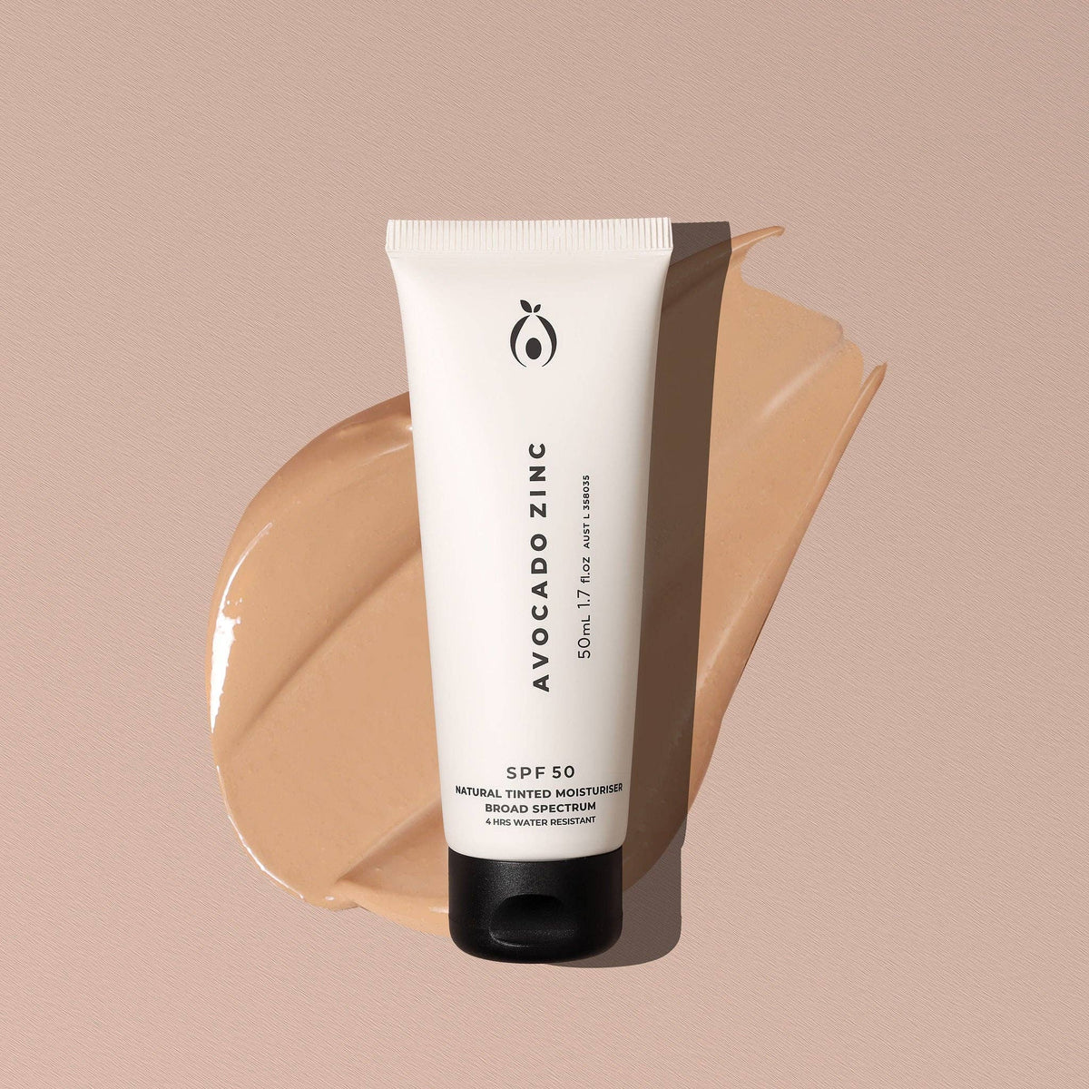 Avocado Zinc Spf 50 Natural Tinted Moisturiser in Light