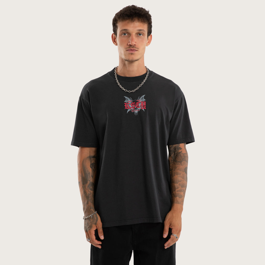 Kiss Chacey Underground Box Fit Tee in Pigment Anthracite