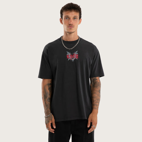 Kiss Chacey Underground Box Fit Tee in Pigment Anthracite