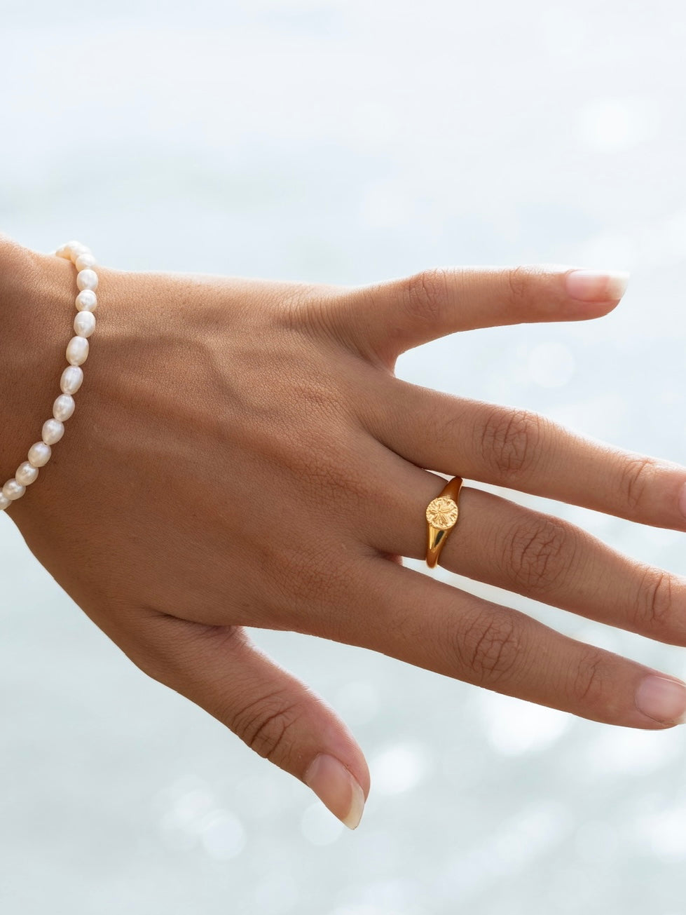 Malakai The Label Sand Dollar Ring in 18k Gold in Single