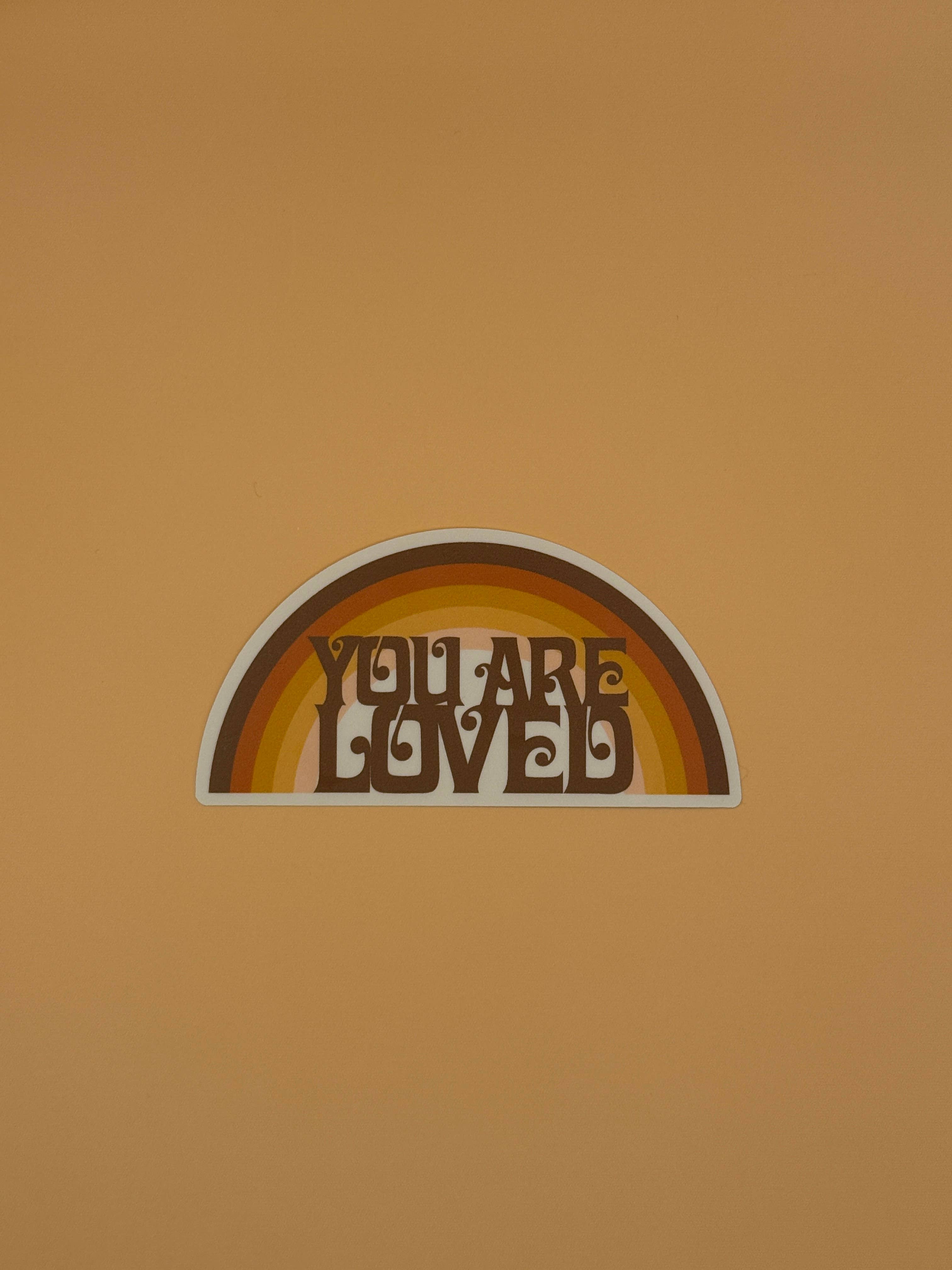 Harley and J You Are Loved Rainbow Waterproof Vinyl Sticker in Single