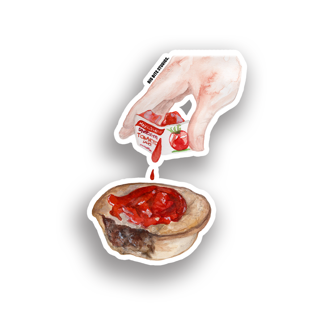 Big Bite Studios Meat Pie Waterproof Sticker — By Big Bite Studios in Single