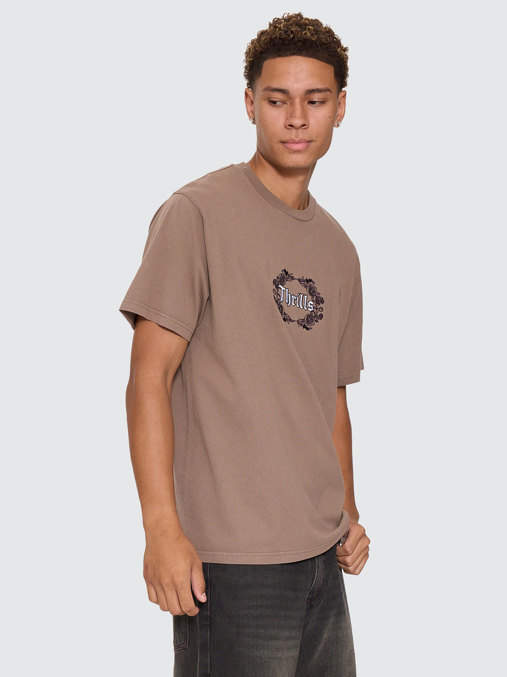 Thrills Co Wreath Of Desire Embro Merch Tee - Falcon in Falcon