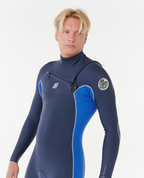 Rip Curl Mens Dawn Patrol 3/2 Chest Zip Wetsuit in Electric Cobalt