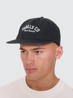Thrills Co Hard Knocks College 5 Panel Cap - Black in Black