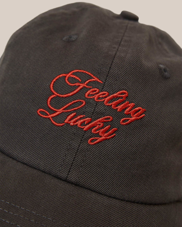 Thrills Feeling Lucky 6 Panel Cap - Merch Black in Merch Black