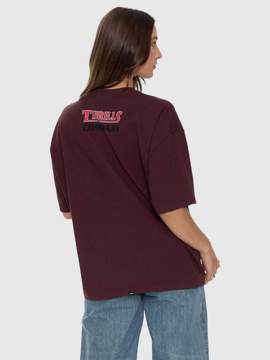 Thrills Co Full Throttle Oversized Tee - Bitter Chocolate in Bitter Chocolate
