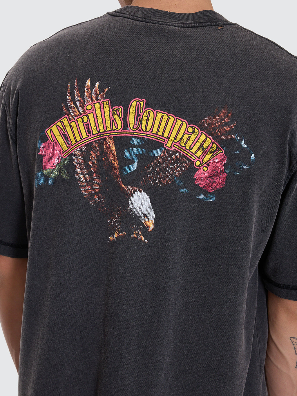 Thrills Co Fury Box Fit Oversize Cropped Tee - Temple Grey in Temple Grey