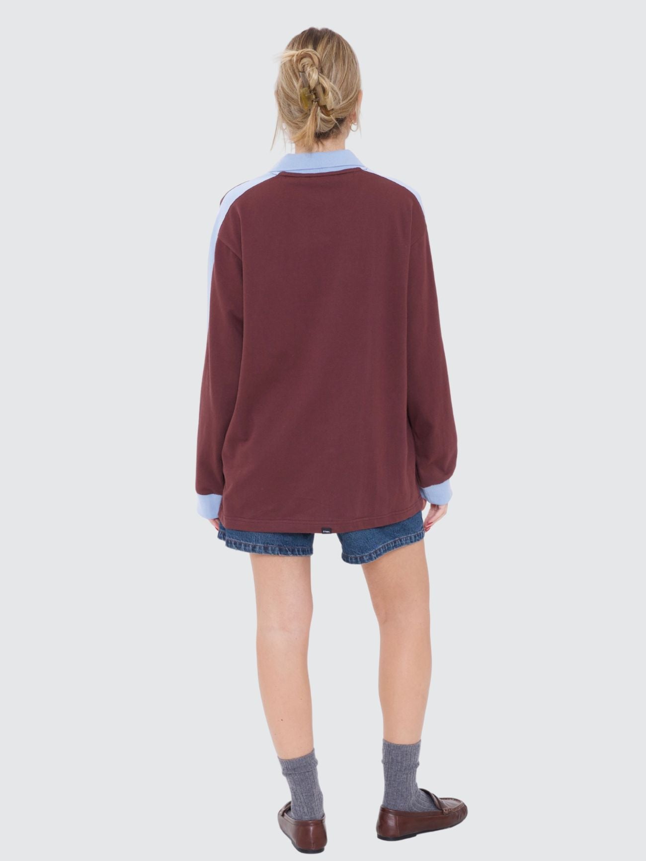 Thrills Co Game Day Polo Sweatshirt - Bitter Chocolate in Bitter Chocolate