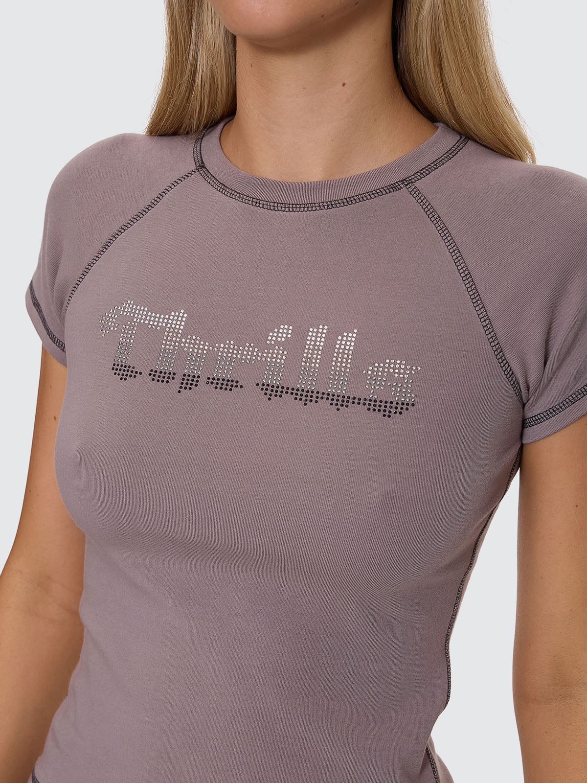 Thrills Co Glitch Studded Raglan Club Tee - Shroom in Shroom