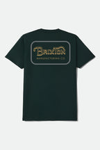 Brixton Grade S/S Stnd Tee in FOREST GREEN/WASHED COPPER/DAR
