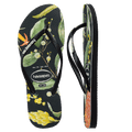 Havaianas Slim Fauna Bush Flower Black in Black