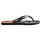 Havaianas Slim Fauna Bush Flower Black in Black